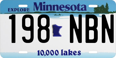 MN license plate 198NBN