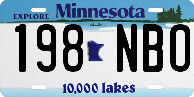 MN license plate 198NBO