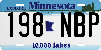 MN license plate 198NBP