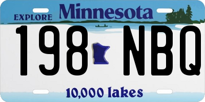 MN license plate 198NBQ