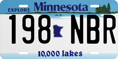 MN license plate 198NBR