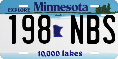 MN license plate 198NBS