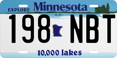 MN license plate 198NBT
