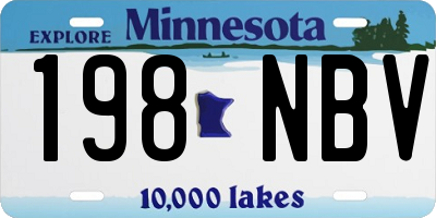 MN license plate 198NBV