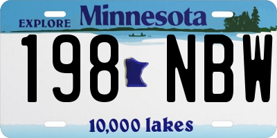 MN license plate 198NBW