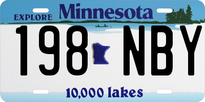 MN license plate 198NBY