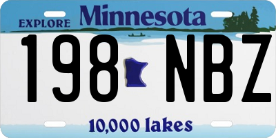 MN license plate 198NBZ