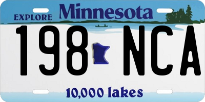 MN license plate 198NCA