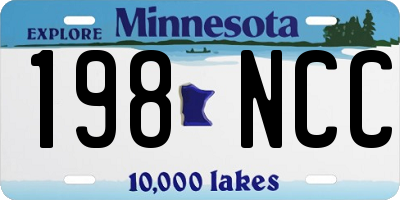 MN license plate 198NCC