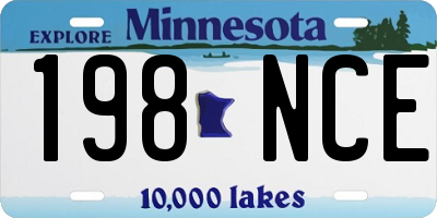 MN license plate 198NCE