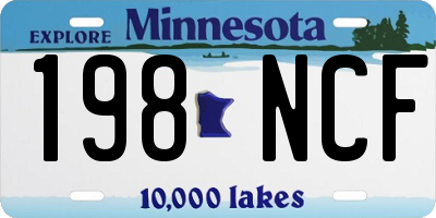 MN license plate 198NCF