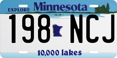 MN license plate 198NCJ