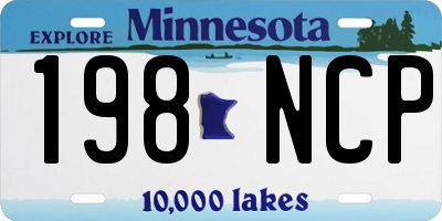 MN license plate 198NCP