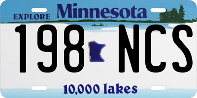 MN license plate 198NCS