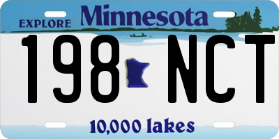 MN license plate 198NCT