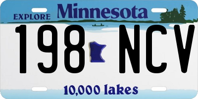 MN license plate 198NCV