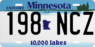 MN license plate 198NCZ