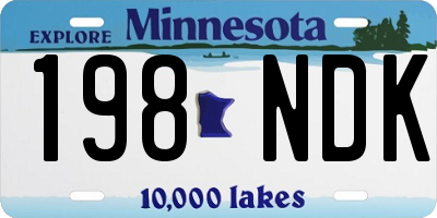 MN license plate 198NDK
