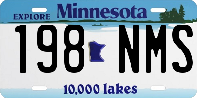 MN license plate 198NMS