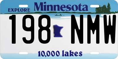 MN license plate 198NMW