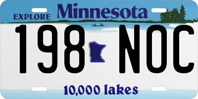 MN license plate 198NOC