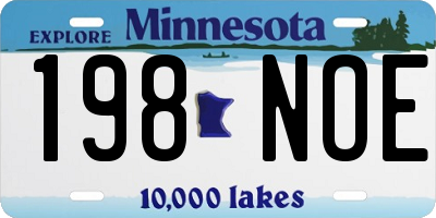 MN license plate 198NOE