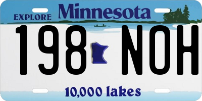 MN license plate 198NOH