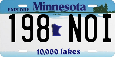 MN license plate 198NOI