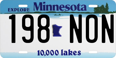 MN license plate 198NON