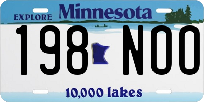MN license plate 198NOO