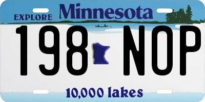 MN license plate 198NOP