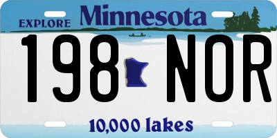 MN license plate 198NOR