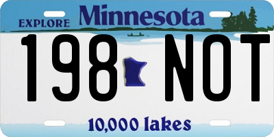 MN license plate 198NOT