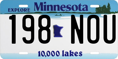 MN license plate 198NOU