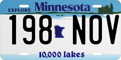 MN license plate 198NOV