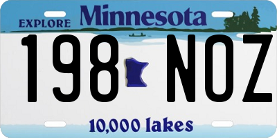 MN license plate 198NOZ