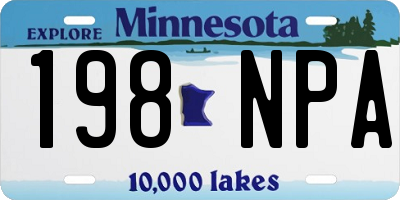MN license plate 198NPA