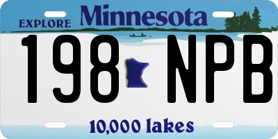 MN license plate 198NPB