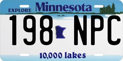 MN license plate 198NPC