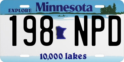 MN license plate 198NPD