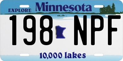 MN license plate 198NPF