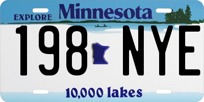 MN license plate 198NYE