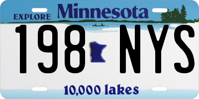 MN license plate 198NYS