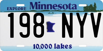 MN license plate 198NYV
