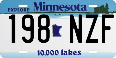 MN license plate 198NZF