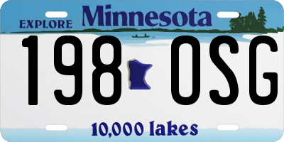 MN license plate 198OSG