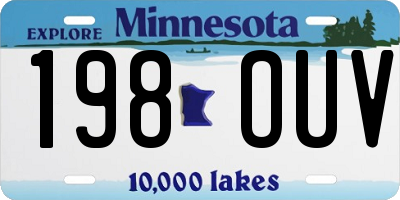 MN license plate 198OUV