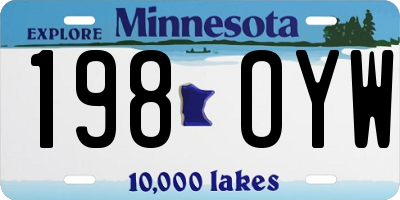 MN license plate 198OYW