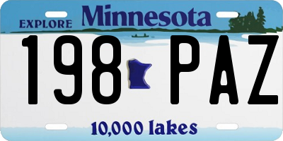 MN license plate 198PAZ