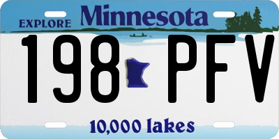 MN license plate 198PFV